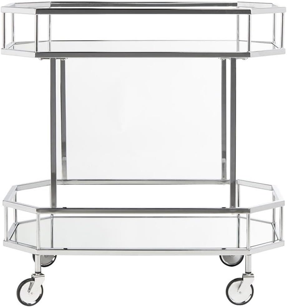 Safavieh Silva Bar Cart, Silver/Mirror