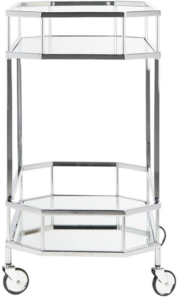 Safavieh Silva Bar Cart, Silver/Mirror