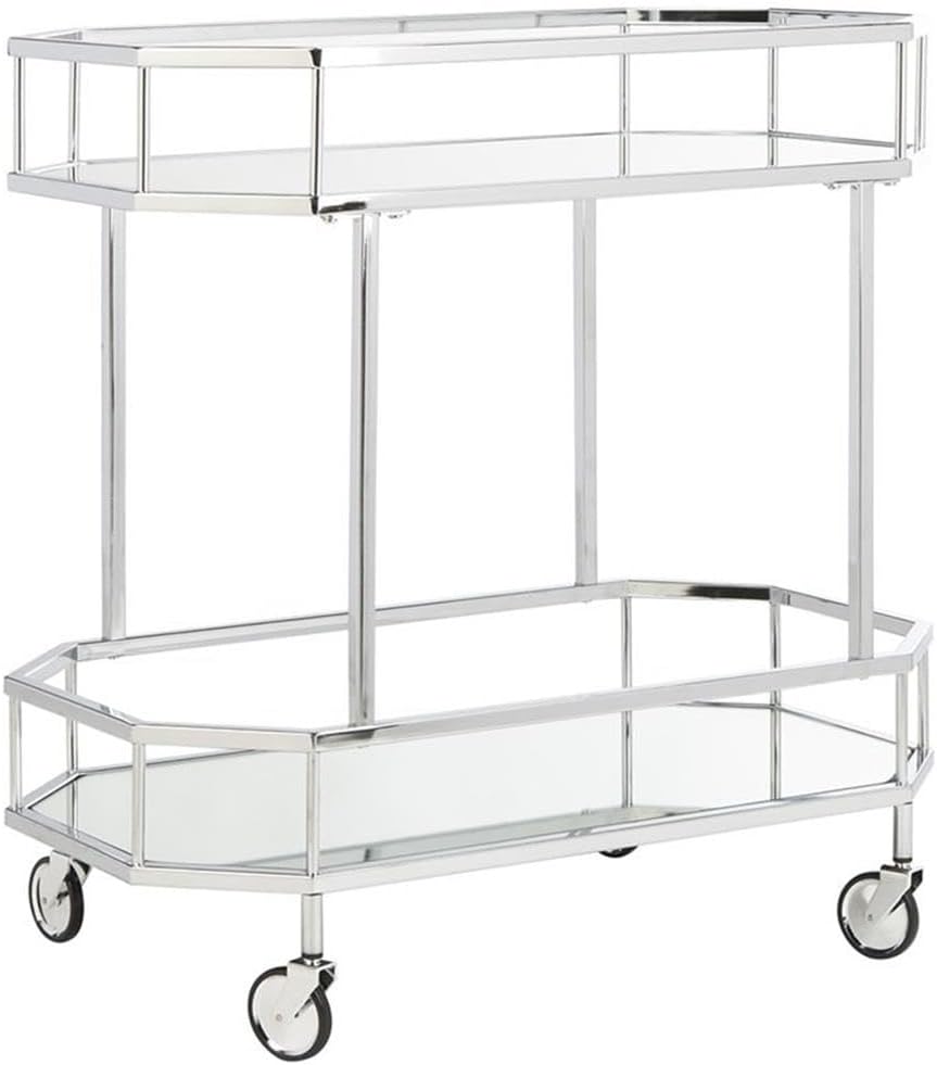 Safavieh Silva Bar Cart, Silver/Mirror