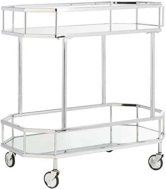 Safavieh Silva Bar Cart, Silver/Mirror