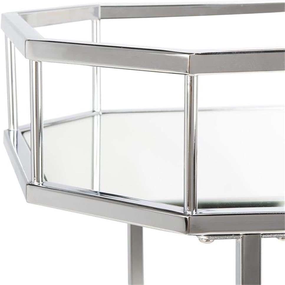 Safavieh Silva Bar Cart, Silver/Mirror