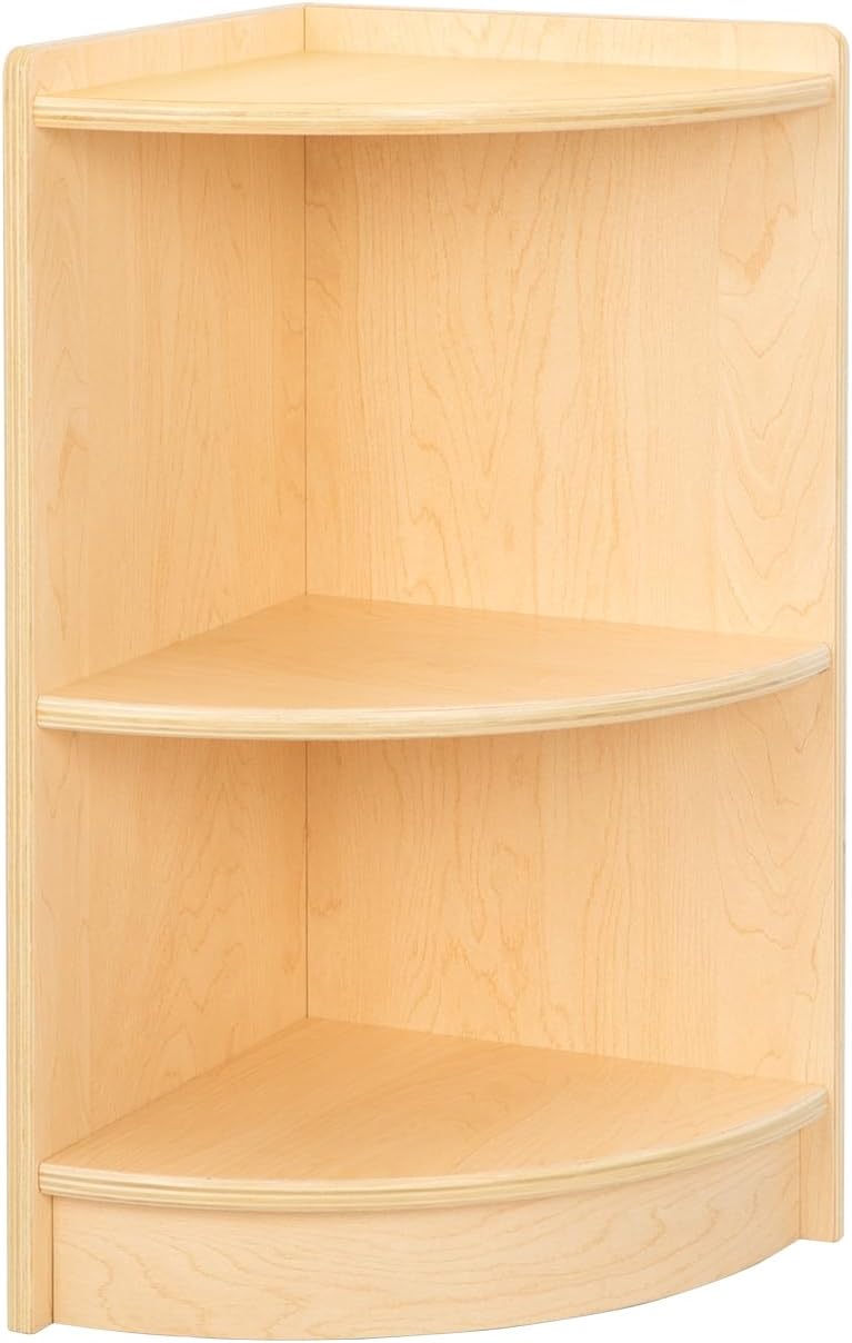 OOOK Wood Corner Cabinet, 2-Tier Toy Organizers and Storage, Montessori Shelf for Kids Room, Playroom, Nursery, Classroom, Kindergarten