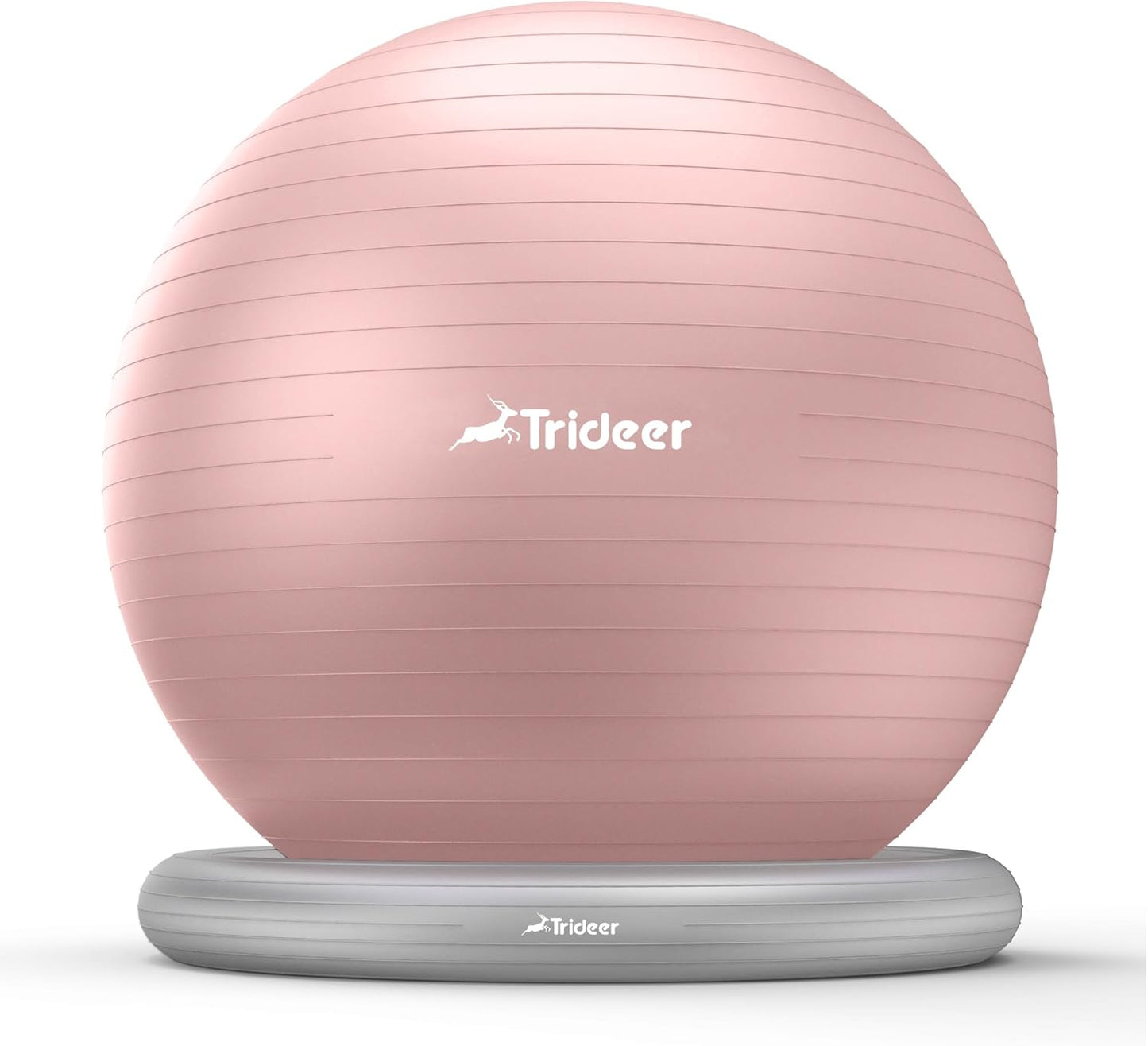 Trideer Exercise Ball for Office Desk, Yoga Ball Chair to Relieve Back Pain, Stability & Fitness Ball Seat with Base, Home Gym Core Workout, Abs, Stretching & Therapy
