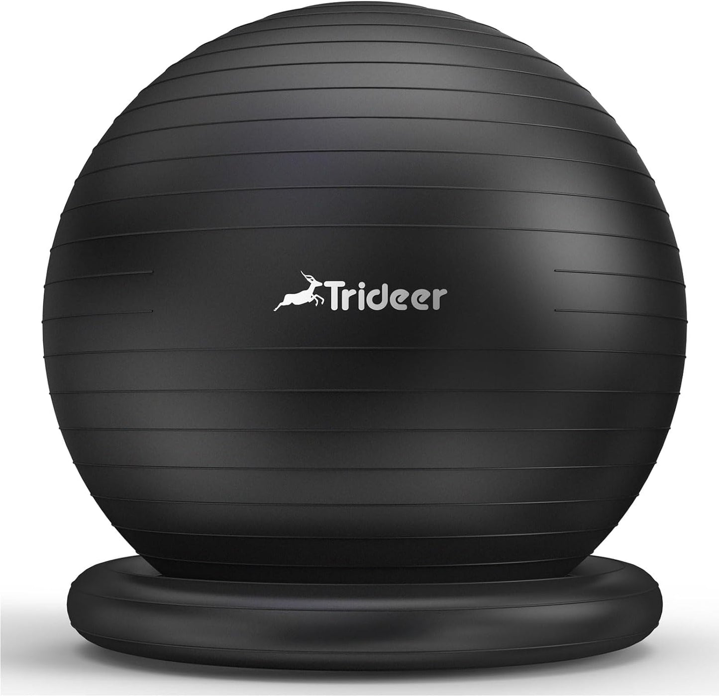 Trideer Exercise Ball for Office Desk, Yoga Ball Chair to Relieve Back Pain, Stability & Fitness Ball Seat with Base, Home Gym Core Workout, Abs, Stretching & Therapy