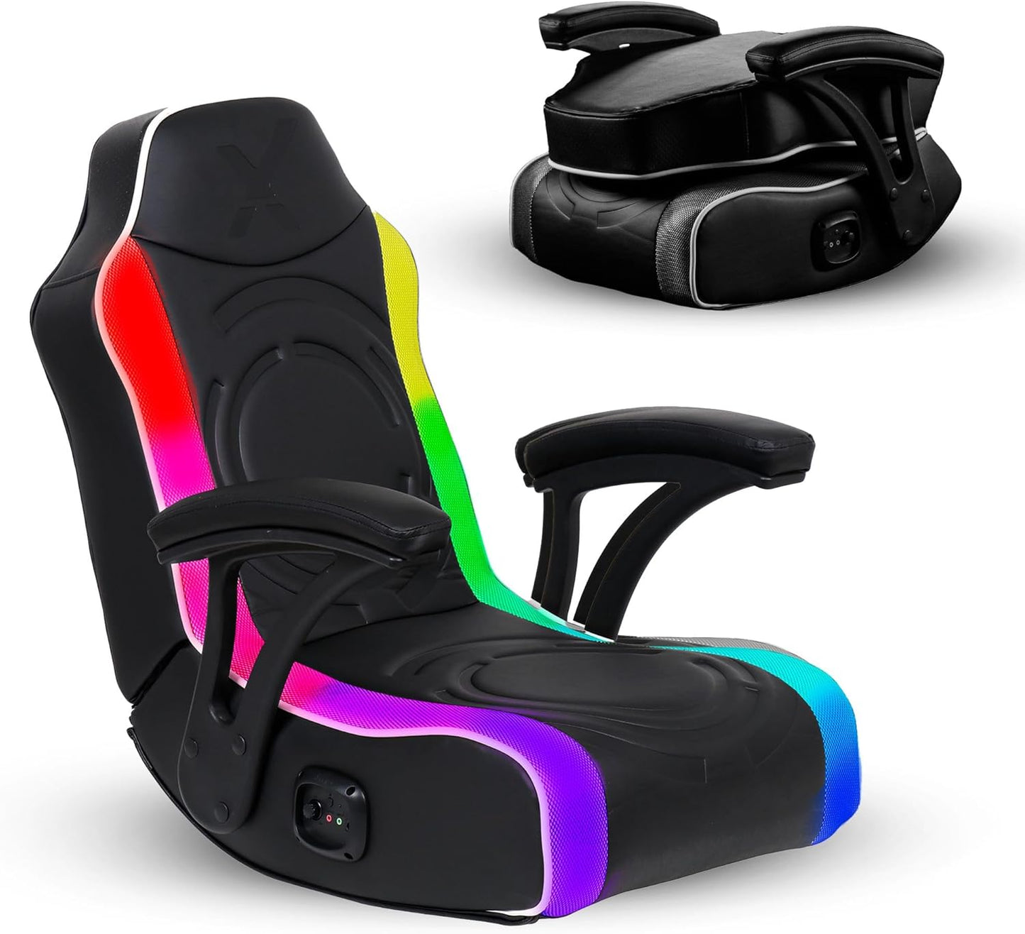 X Rocker Video Gaming Floor Rocker Chair, Built-in Audio, Foldable, for Gamers, Bedroom, or Game Room for Boys, Girls, Teens 5-17, Gifts for Gamers