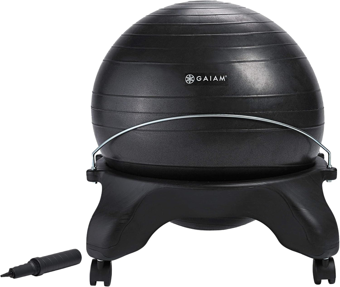 Gaiam Ultimate Balance Ball Chair with Swivel Base - Premium Exercise Stability Yoga Ball Ergonomic Chair for Home and Office Desk - Air Pump, Exercise Guide