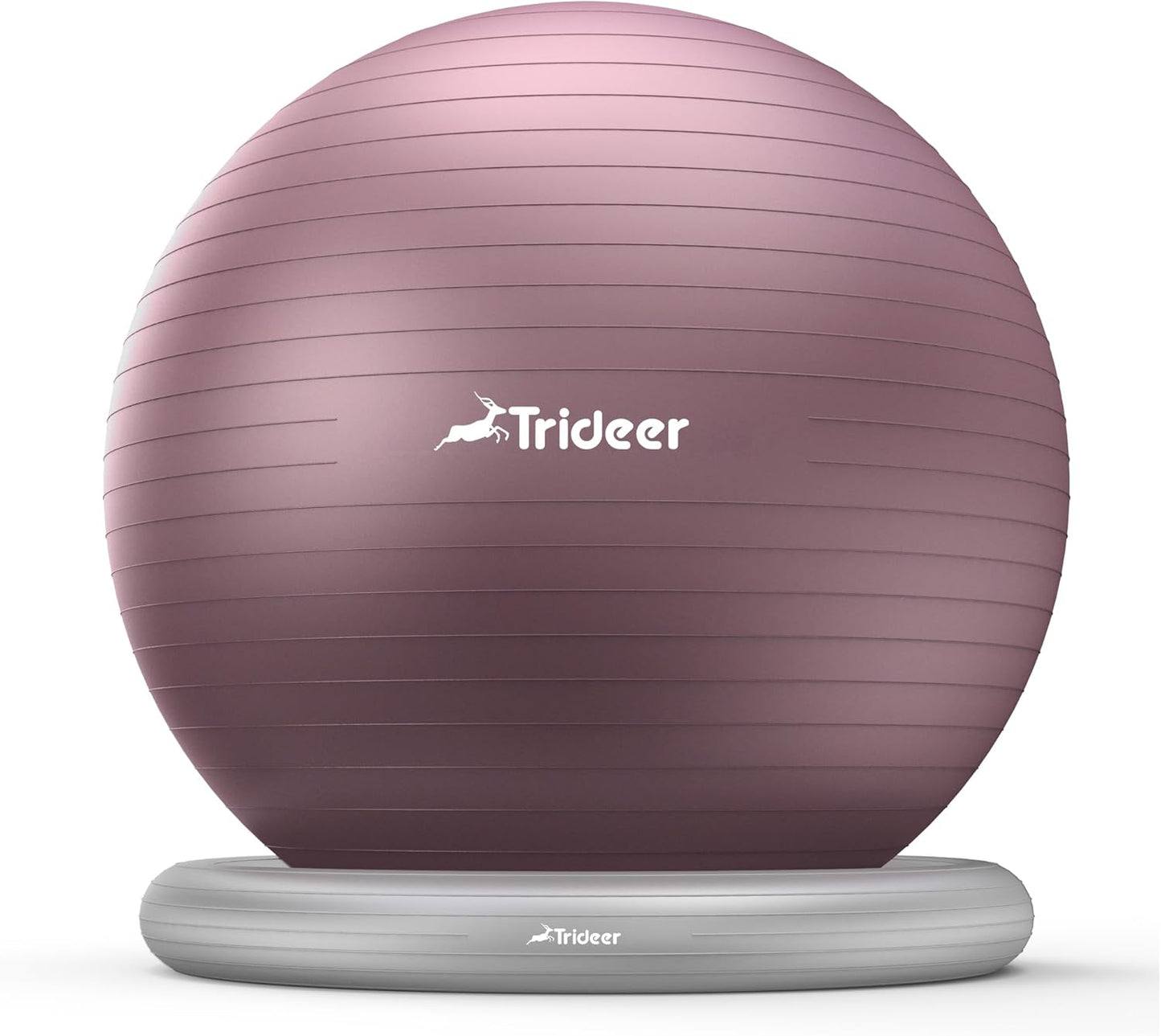 Trideer Exercise Ball for Office Desk, Yoga Ball Chair to Relieve Back Pain, Stability & Fitness Ball Seat with Base, Home Gym Core Workout, Abs, Stretching & Therapy