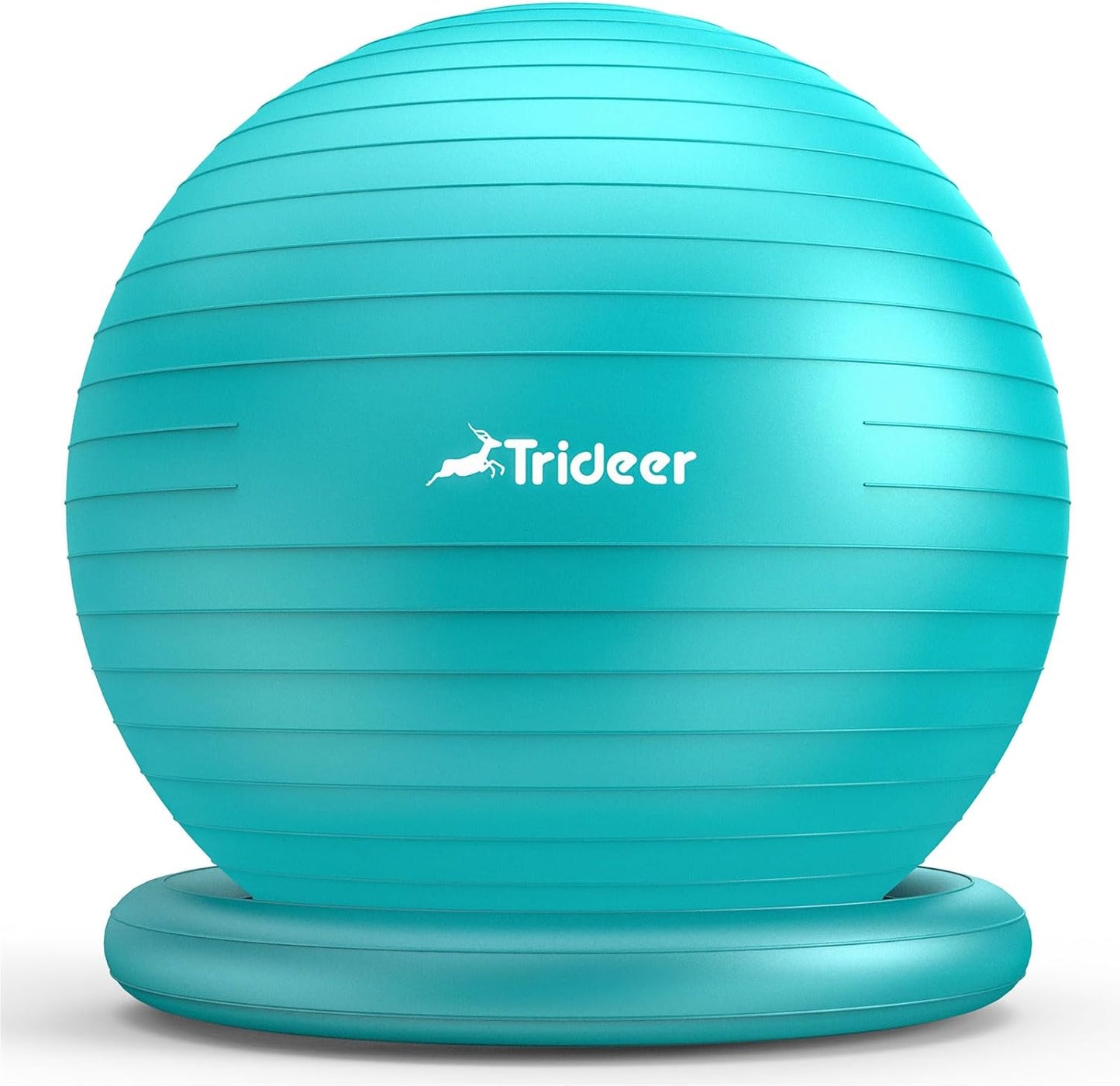 Trideer Exercise Ball for Office Desk, Yoga Ball Chair to Relieve Back Pain, Stability & Fitness Ball Seat with Base, Home Gym Core Workout, Abs, Stretching & Therapy