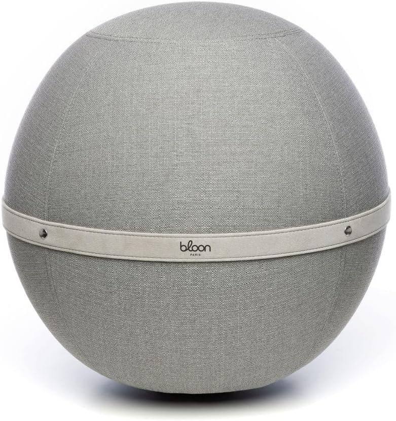 Bloon Desk Ball Chair 21.6in | Back Pain Relief & Dynamic Posture, Stain-Resistant & Anti-Slip | Handcrafted in Portugal | Elephant Grey Color