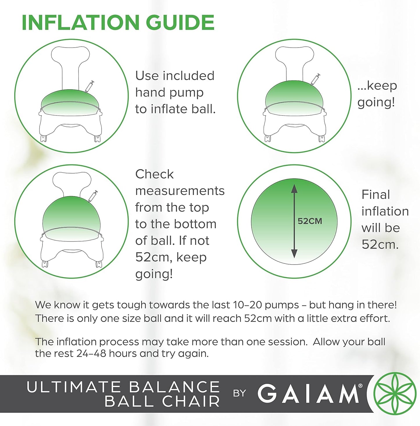 Gaiam Ultimate Balance Ball Chair with Swivel Base - Premium Exercise Stability Yoga Ball Ergonomic Chair for Home and Office Desk - Air Pump, Exercise Guide