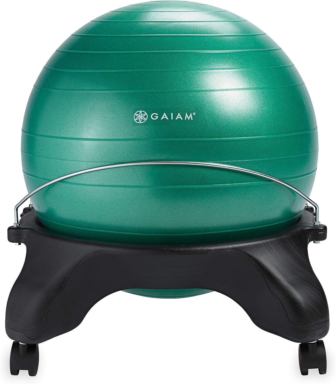 Gaiam Ultimate Balance Ball Chair with Swivel Base - Premium Exercise Stability Yoga Ball Ergonomic Chair for Home and Office Desk - Air Pump, Exercise Guide